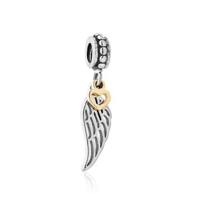 Silver Heart Golden Heart Charm