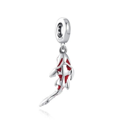 Silver Red Pattern Koi Carp Fish Charm