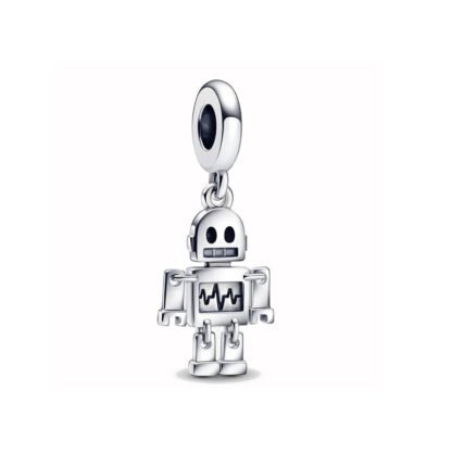 Silver Standing Robot Charm