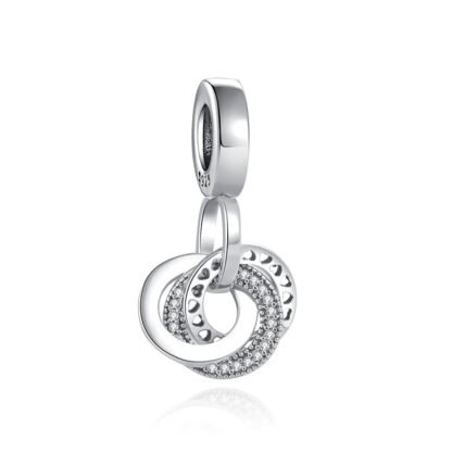 Silver Triple Loops Charm