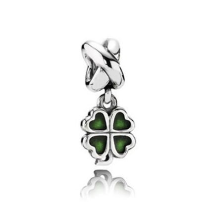 Dark Green Lucky Clover Charm