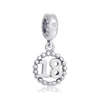 Silver Hoop Number 18 Milestone Charm