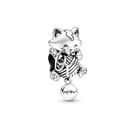 Knitting Cat Meow Yarn Charm
