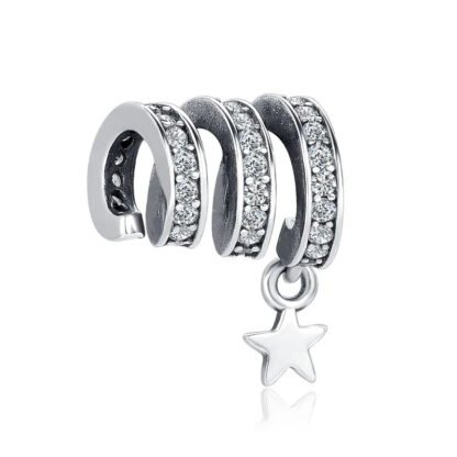 Silver Comet Star Trail Spiraling Charm