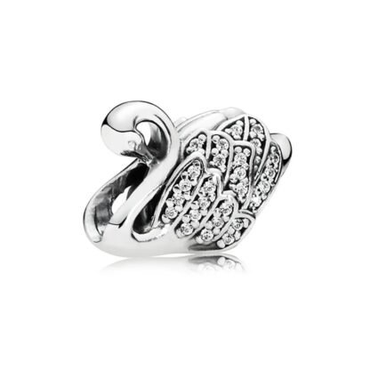 Silver Elegant Swan Charm