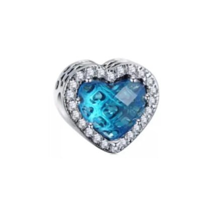 Precious Blue Heart Gem Charm