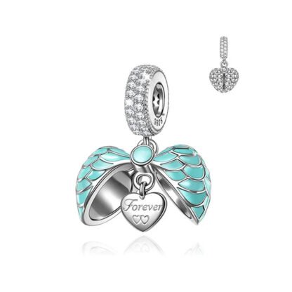 Openable Light Teal Heart Charm