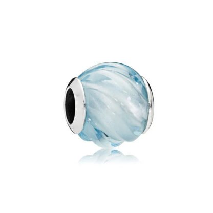 Futuristic Blue Waves Swirl Charm