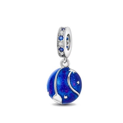 Blue Space Star Trail Charm