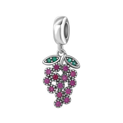 Stylistic Magenta Grapes Charm