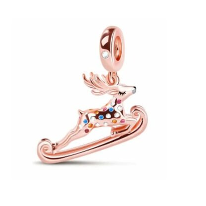 Gold Rose Dreamy Deer Colorful Spots Charm