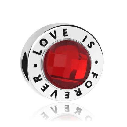 Forever Love Mantra Red Gem Charm