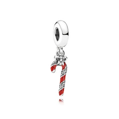 Glossy Candy Cane Sweet Christmas Charm