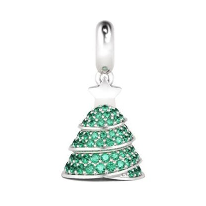 Sparkly Green Christmas Tree Charm