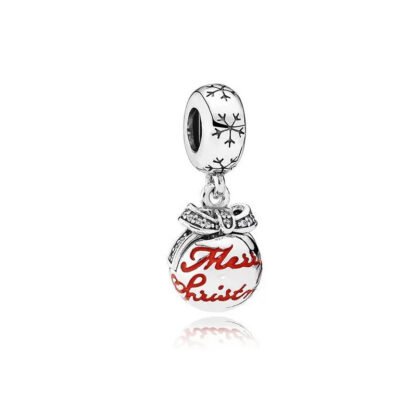 Merry Christmas Ornamental Ball Ribbon Charm