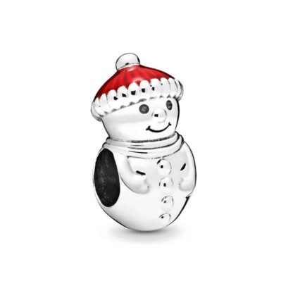 Snowman Child Red Hat Charm