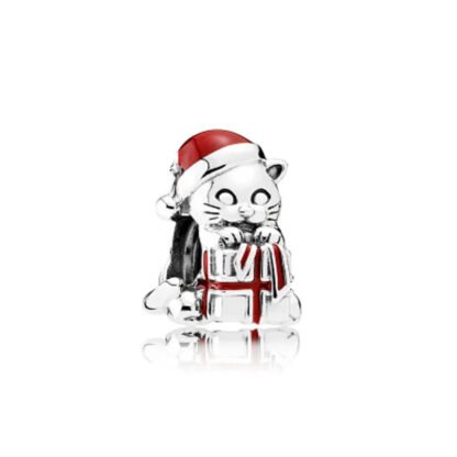 Christmas Cat Present Gift Box Charm