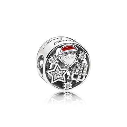 Silver Christmas Santa Charm