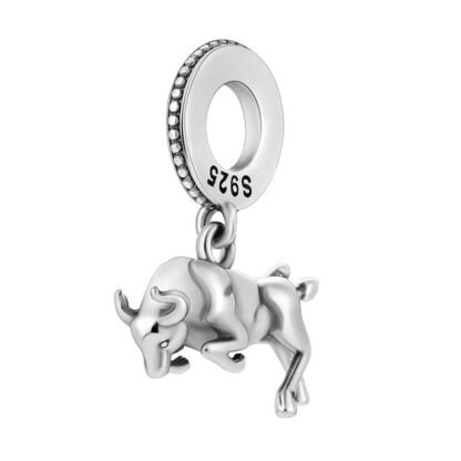 Silver Ox Bull Ramming Charm