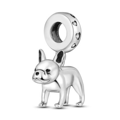 Simple Silver Pug Dog Charm
