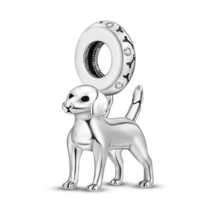 Silver Confident Dog Charm