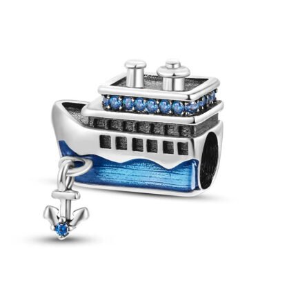 Blue Big Ship Anchor Charm