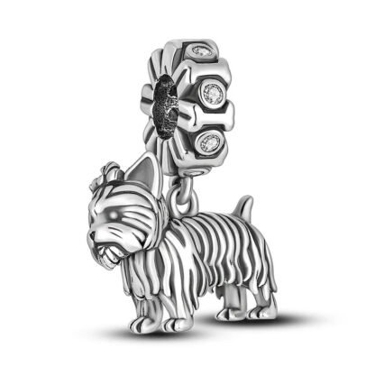 Stoic Long Haired Dog Charm