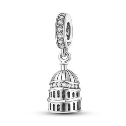 Silver Architecture Tower Dome Charm