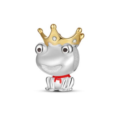 Cheeky Gold Crown Frog Charm