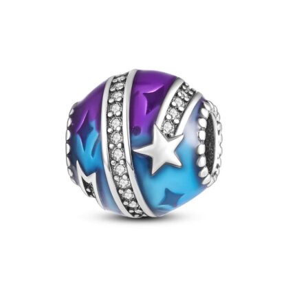 Blue Purple Sky Gradient Star Comet Charm