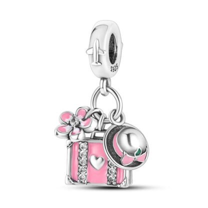 Pink Vacation Holiday Luggage Hat Charm