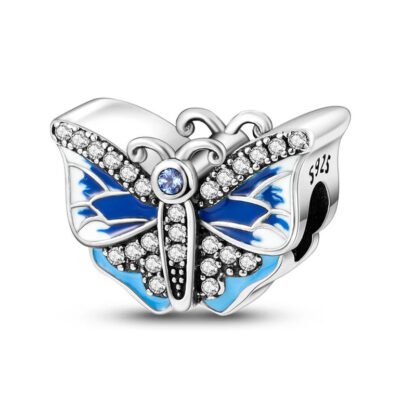Grand Blue Moth Butterfly Charm