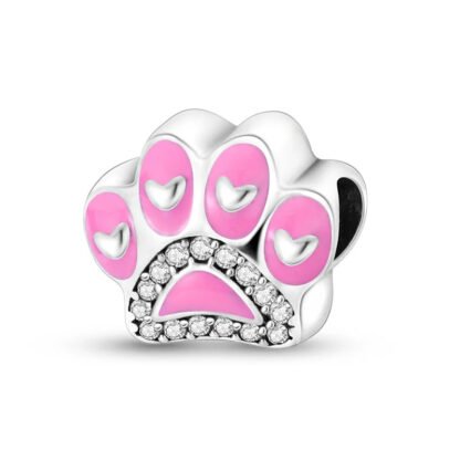 Bright Pink Paw Charm