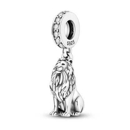 Silver Prideful Lion Charm