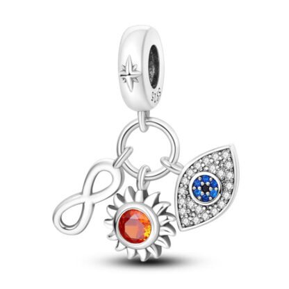 Spiritual Infinity Symbol Orange Sun Blue Eye Charm