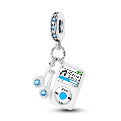 White and Blue Technology iPod Music Lover Charm