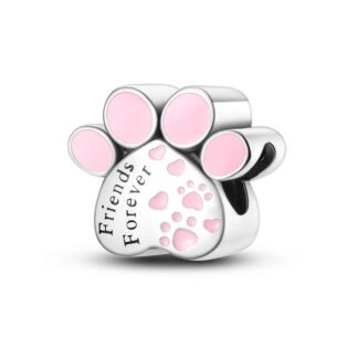 Pet Friendship Pink Paw Charm