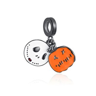 Jack Skellington Minimal Skull and Pumpkin Charm