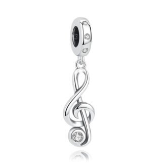 Silver Musical Note Treble Clef Charm