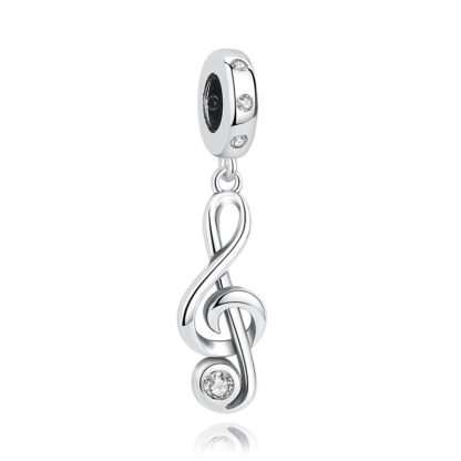 Silver Musical Note Treble Clef Charm
