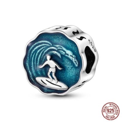 Blue Waves Surfboarding Wavy Charm