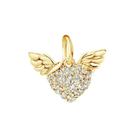 Gold Angel Heart Heavenly Charm