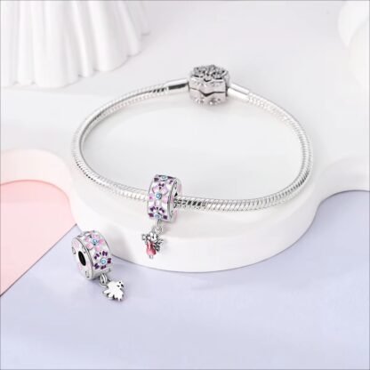 Cherry Blossom Fairy Girl Red Dress Charm - Image 2