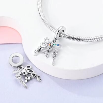 Silver Barber Kit Scissor Clip Charm - Image 3