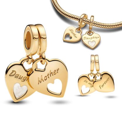 Gold Hearts Connection Daughter Mother Charm - Image 2