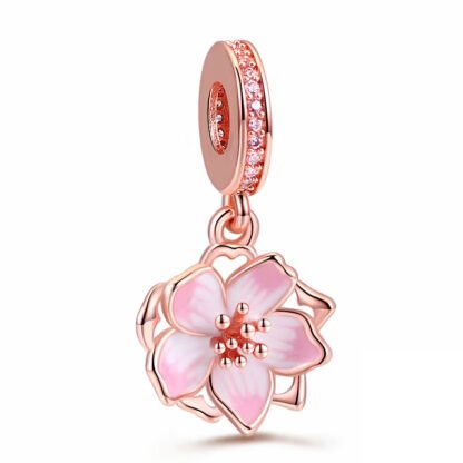 Gold Pink Cherry Blossom Flower Sakura Charm