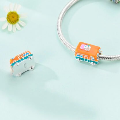 Orange Teal Van Vehicle Charm - Image 3