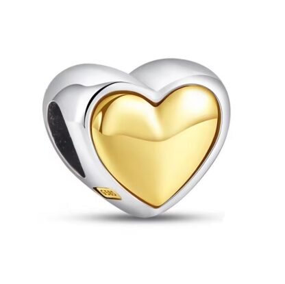 Silver Gold Simplistic Heart Charm