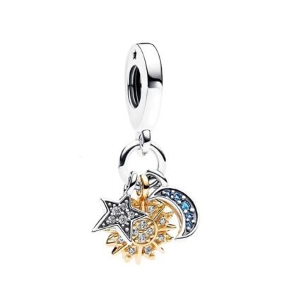Astronomical Sparkly Moon Sun Star Charm