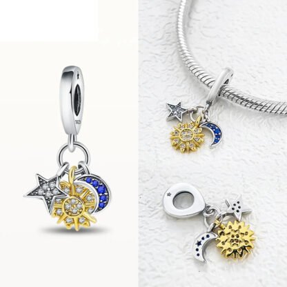 Astronomical Sparkly Moon Sun Star Charm - Image 3